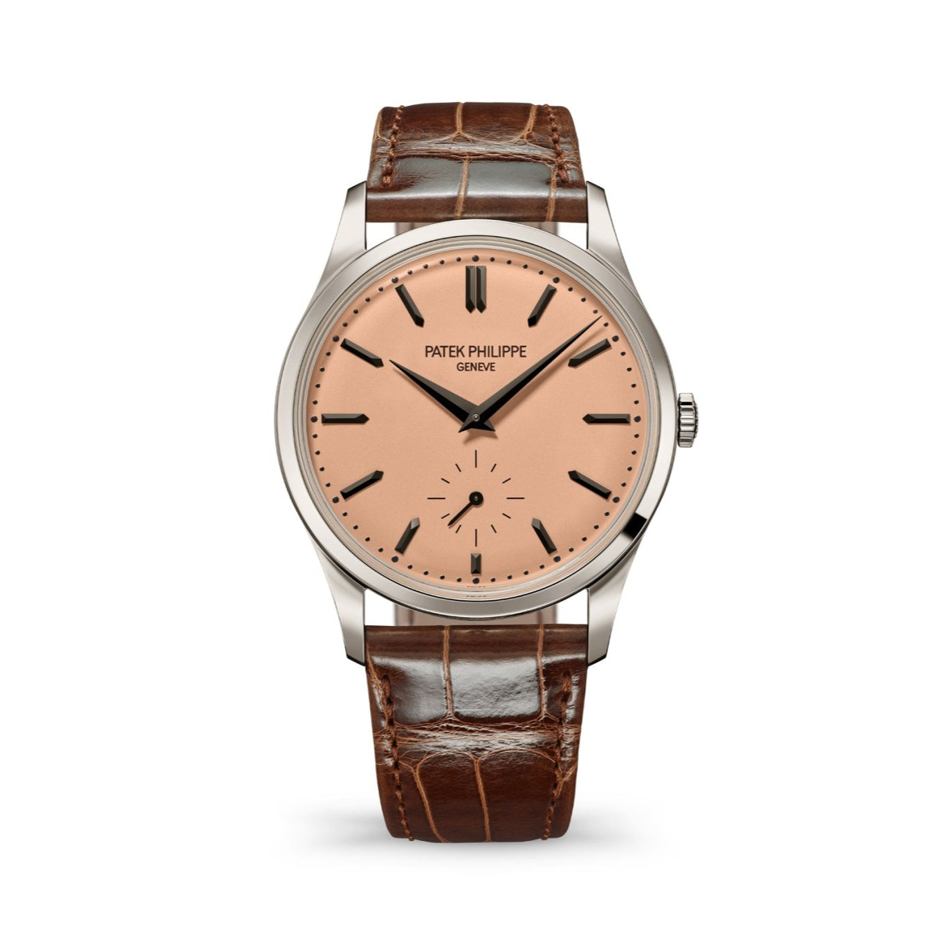 Patek Philippe Calatrava 38mm Salmon Dial Platinum 6196P-001 - WATCHXNYC