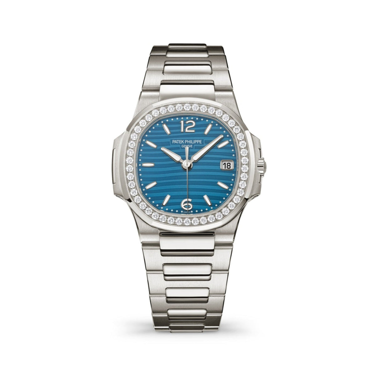 Patek Philippe Nautilus 32mm Blue Dial White Gold 7010-1G-013 - WATCHXNYC