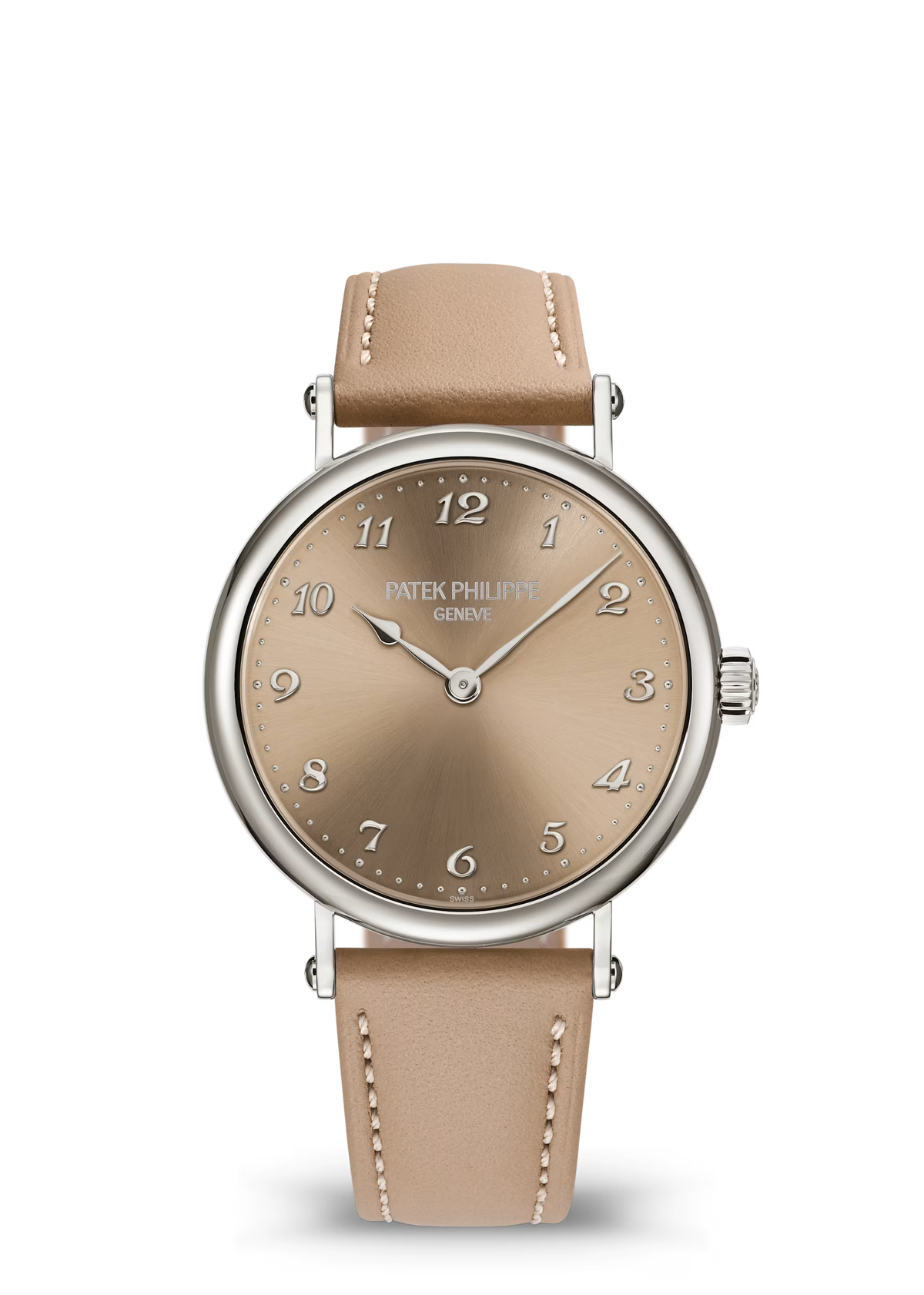 Patek Philippe Calatrava Beige Dial White Gold Leather Strap 34.6 mm 7200/50G-001 - WATCHXNYC
