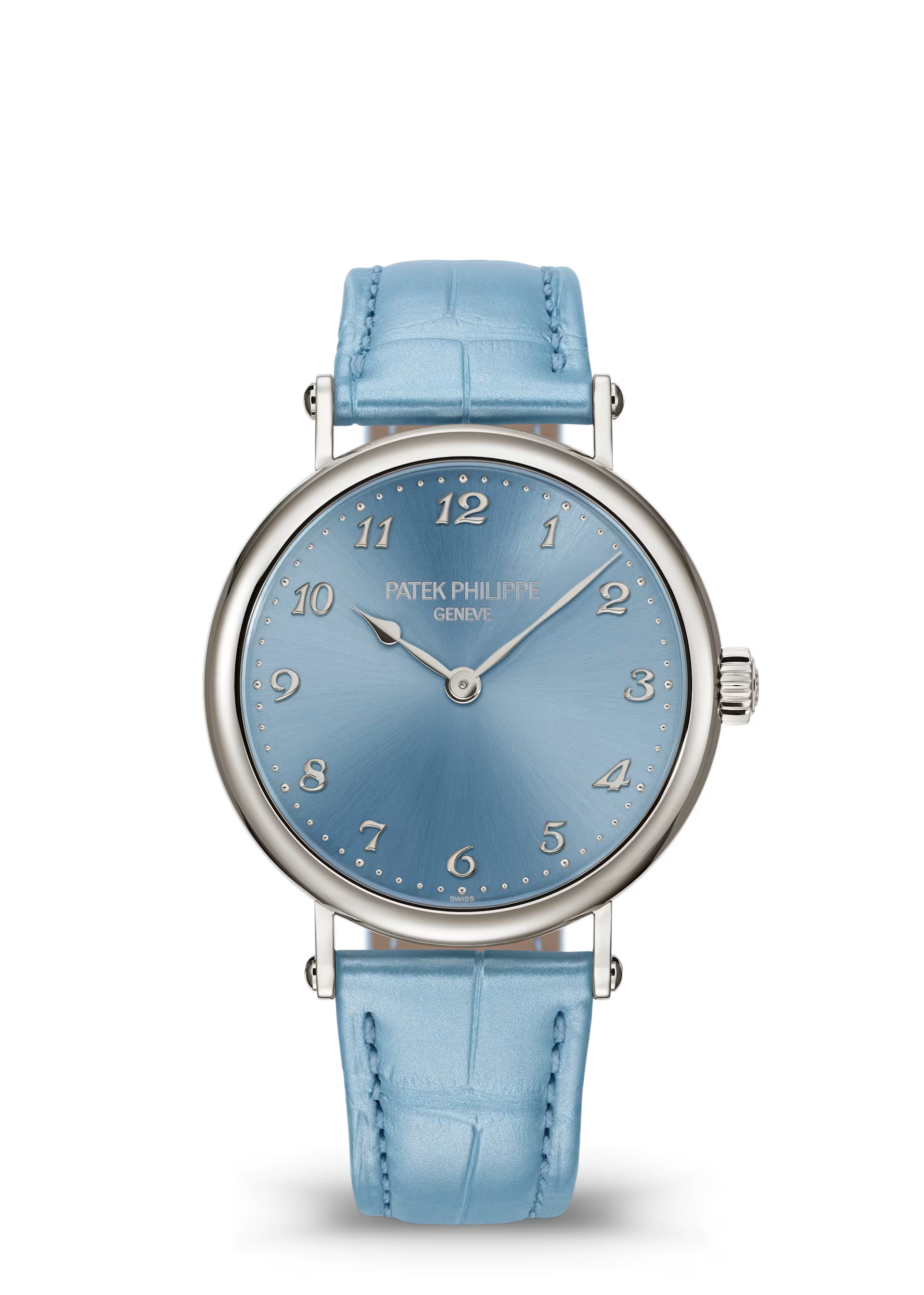 Patek Philippe Calatrava Blue Dial White Gold Leather Strap 34.6 mm 7200/50G-012 - WATCHXNYC