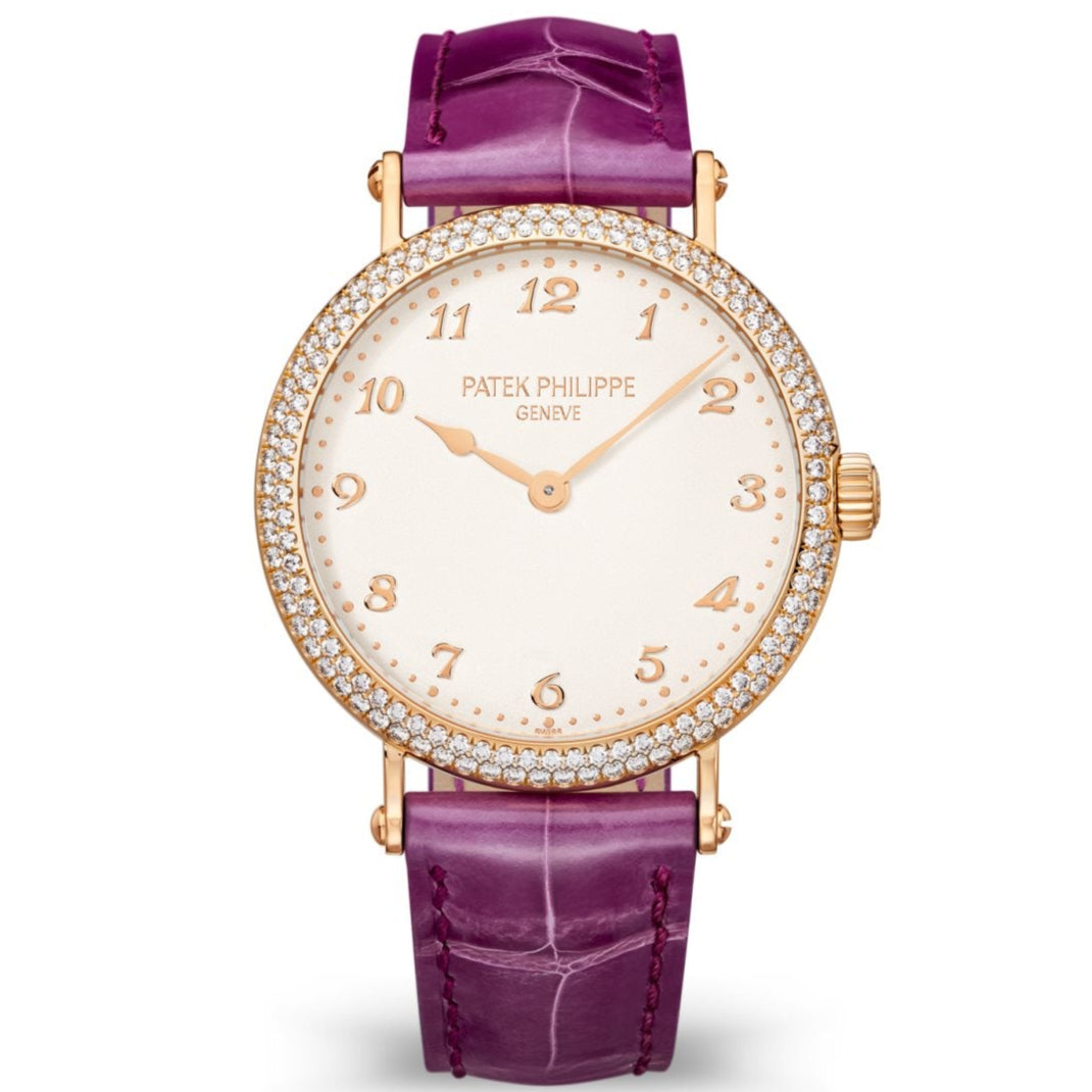 Patek Philippe 7200/200R-001 Calatrava 34.6mm Silvery Grained Dial Rose Gold - WATCHXNYC