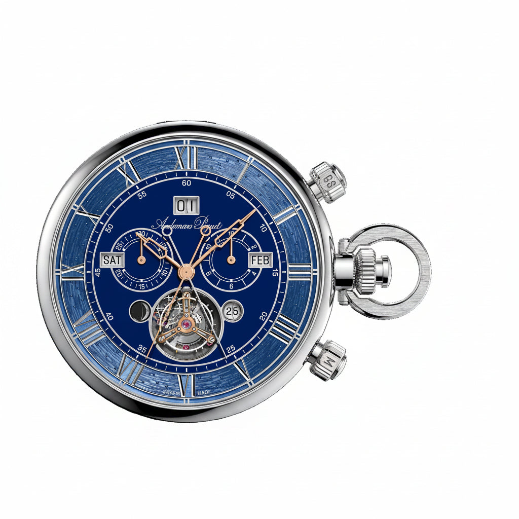 Audemars Piguet 150 Heritage Ultra-complication Universal Calendar Blue Dial Platinum Chain 50 mm 75150PT.OO.01 - WATCHXNYC