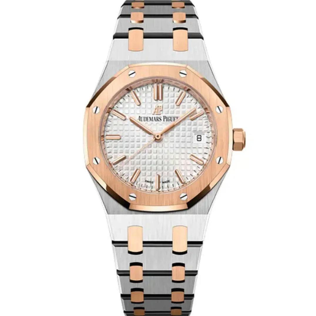 Audemars Piguet Royal Oak 34mm Silver Dial Stainless Steel &amp; Rose Gold 77350SR.OO.1261SR.01 - WATCHXNYC