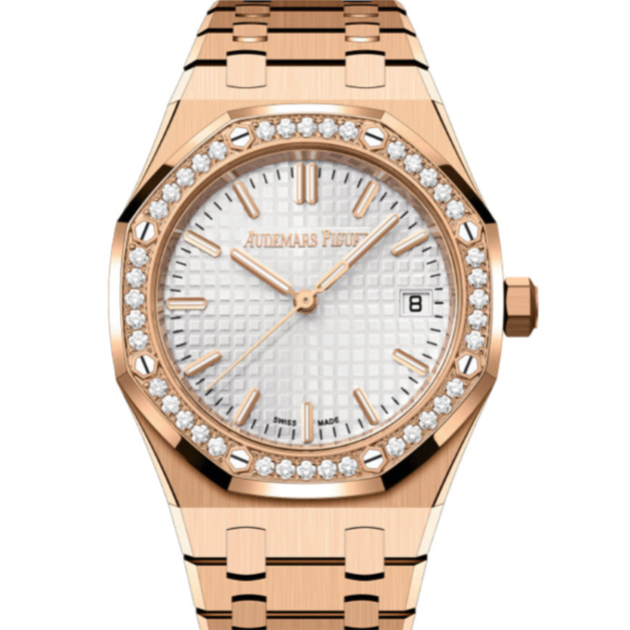 Audemars Piguet Royal Oak 34mm Silver Dial Rose Gold 77451OR.ZZ.1361OR.01 - WATCHXNYC