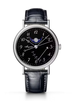 Breguet Classique Phase de Lune 7787 Black Dial Platinum Black Alligator Leather Strap 39 mm 7787PT/2N/9VU