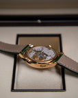 Patek Philippe Complications World Time Olive Green Dial Rose Gold Diamond Case   Green Strap 36 mm 7130R-014 - WATCHXNYC