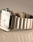 Cartier Santos Large 47.5 mm x 39.8 mm Silver Dial Steel Bracelet WSSA0018 - WATCHXNYC