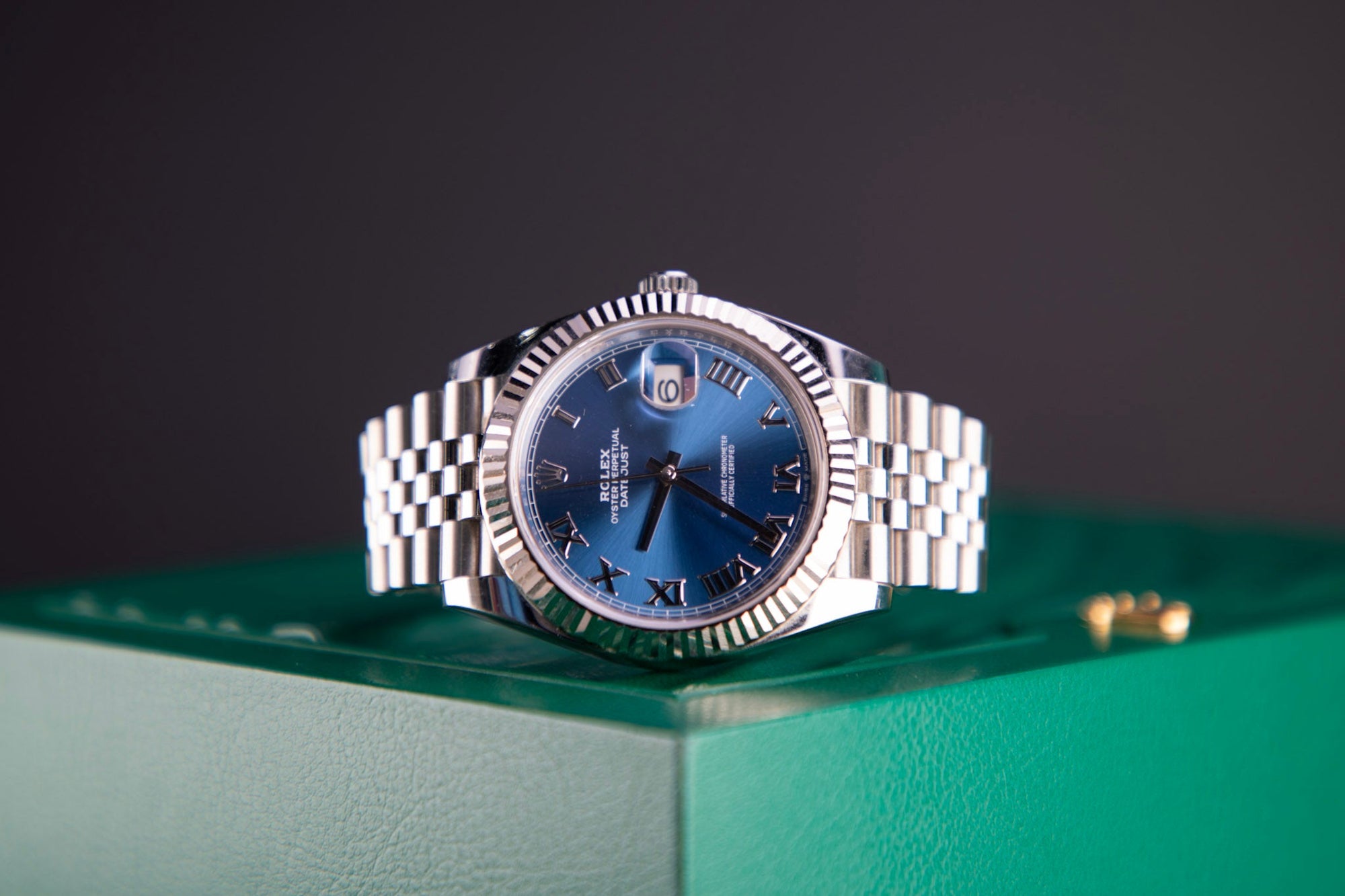 Rolex Datejust 41 41 mm Azzurro-Blue Dial Oystersteel and White Gold Jubilee Bracelet 126334-0026 - WATCHXNYC