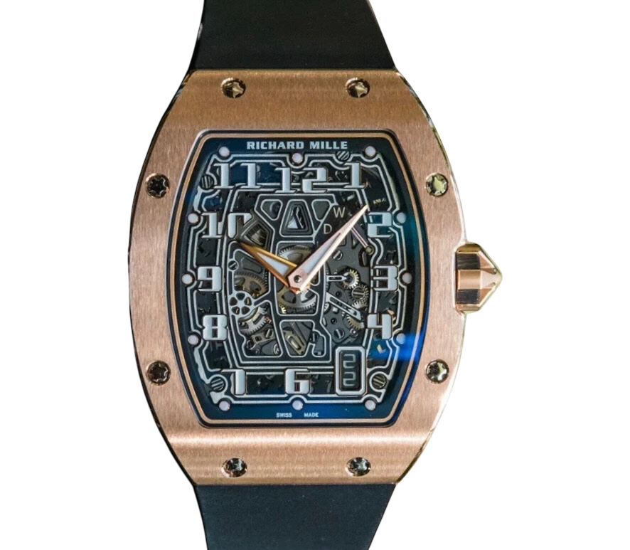 Richard Mille RM67-01 Extra Flat 38.7 mm x 47.52 mm Transparent Dial Rose gold Rubber Strap - WATCHXNYC