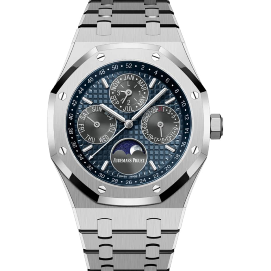 Audemars Piguet Royal Oak Perpetual Calendar 41mm Blue Dial Titanium Bracelet 26574TI.OO.1220TI.01 - WATCHXNYC