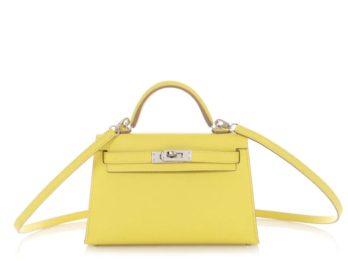 HERMES Mini Kelly 20 Epsom Lime Palladium Hardware - WATCHXNYC