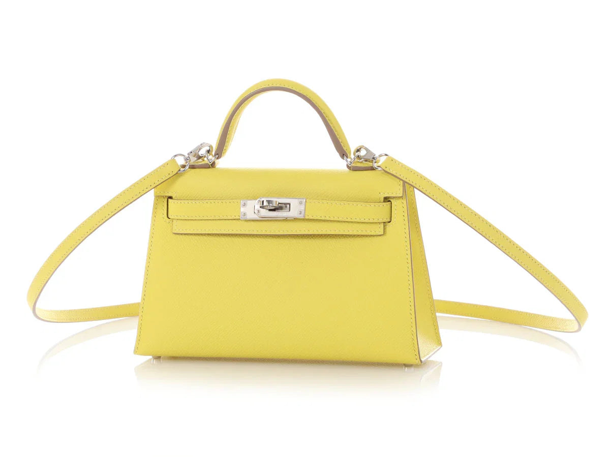 HERMES Mini Kelly 20 Epsom Lime Palladium Hardware - WATCHXNYC