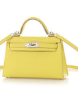 HERMES Mini Kelly 20 Epsom Lime Palladium Hardware - WATCHXNYC