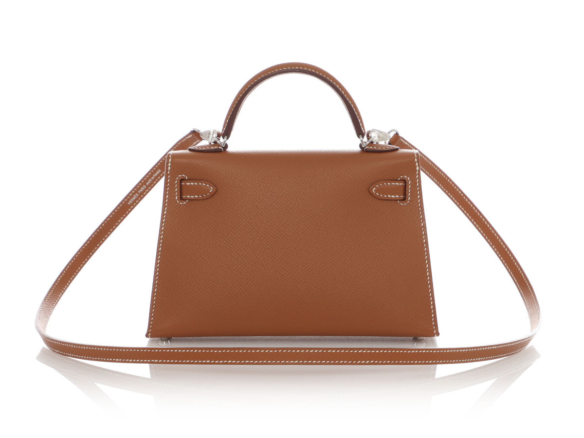 HERMES Mini Kelly 20 Epsom Gold Palladium Hardware - WATCHXNYC
