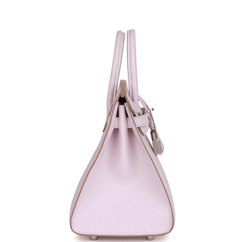 HERMES Birkin 25 Epsom Mauve Pale Palladium Hardware - WATCHXNYC