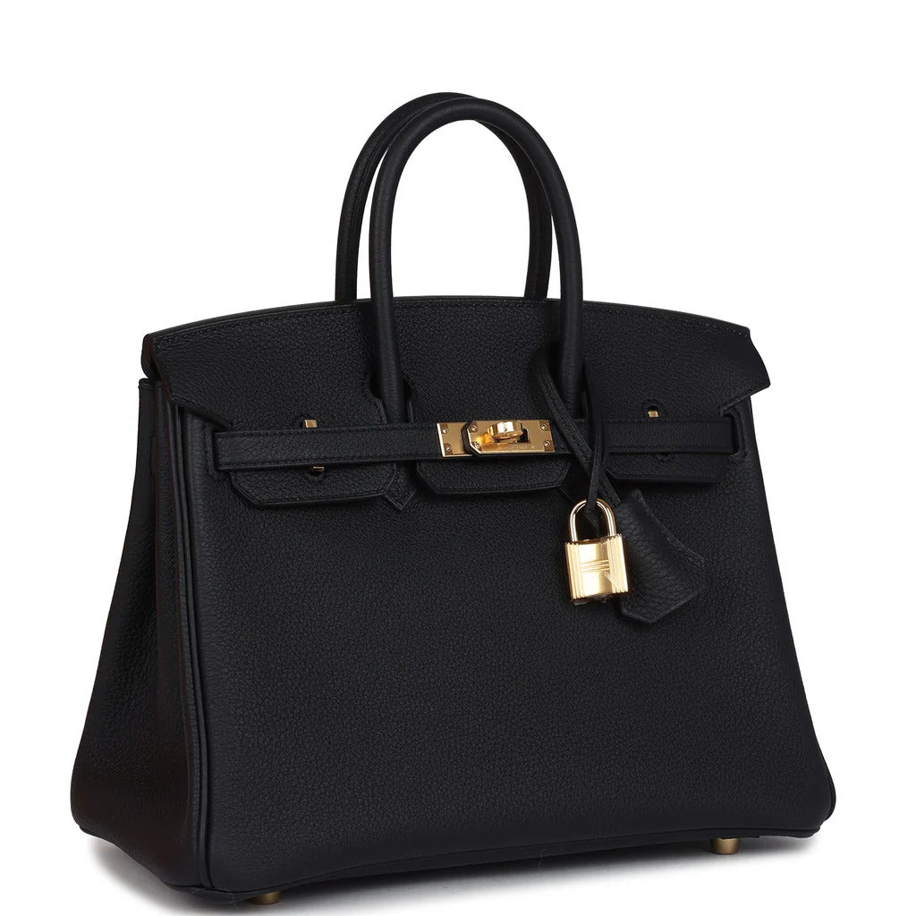 HERMES Birkin 25 Togo Black Gold Hardware - WATCHXNYC