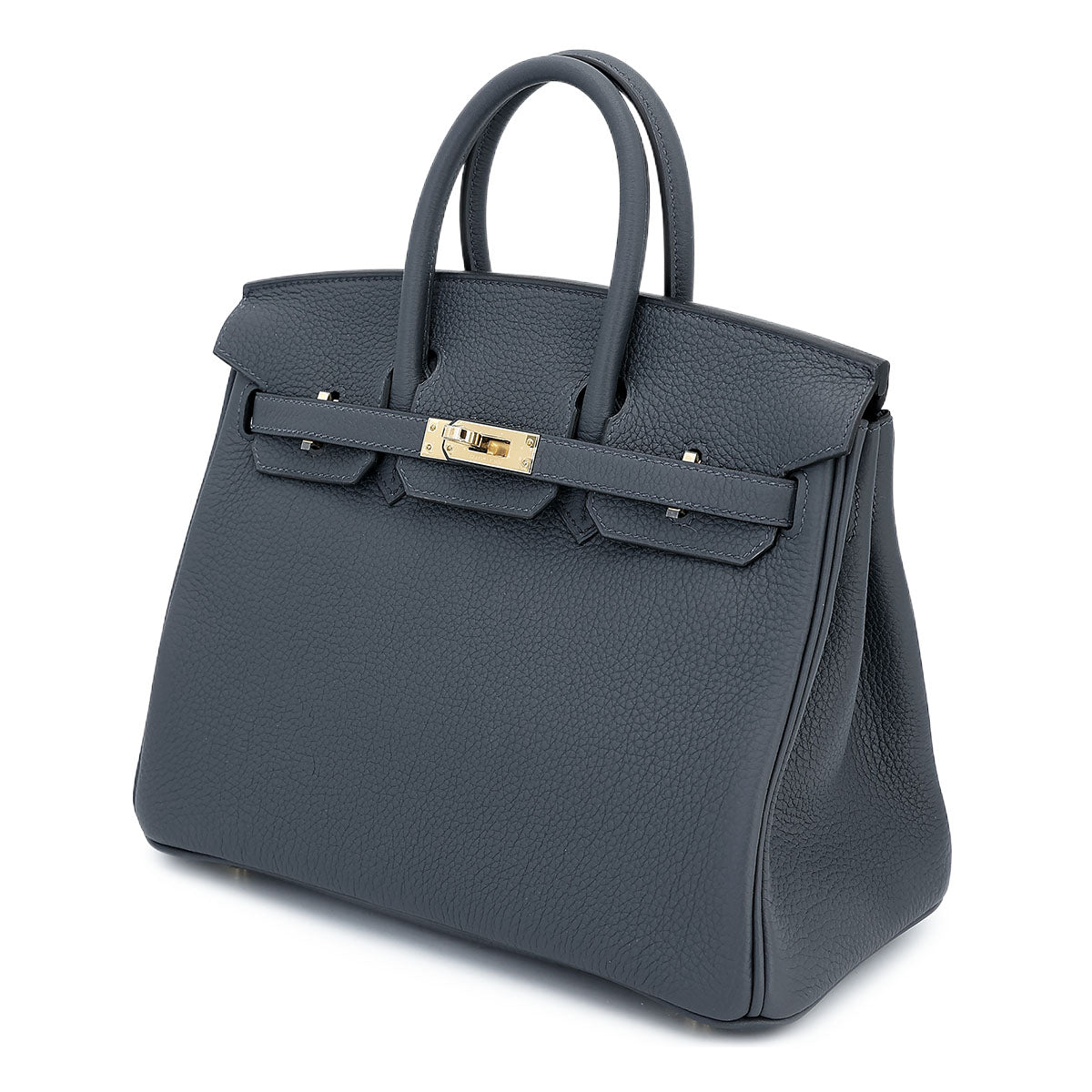 HERMES Birkin 25 Togo Gris Misty Permabrass Gold Hardware - WATCHXNYC
