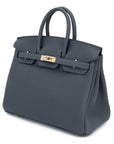 HERMES Birkin 25 Togo Gris Misty Permabrass Gold Hardware - WATCHXNYC