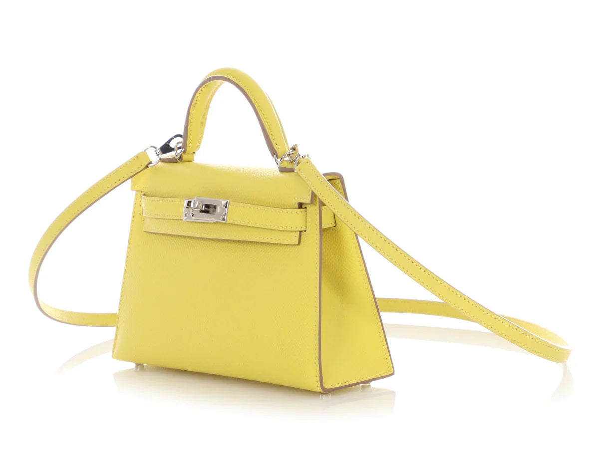 HERMES Mini Kelly 20 Epsom Lime Palladium Hardware - WATCHXNYC