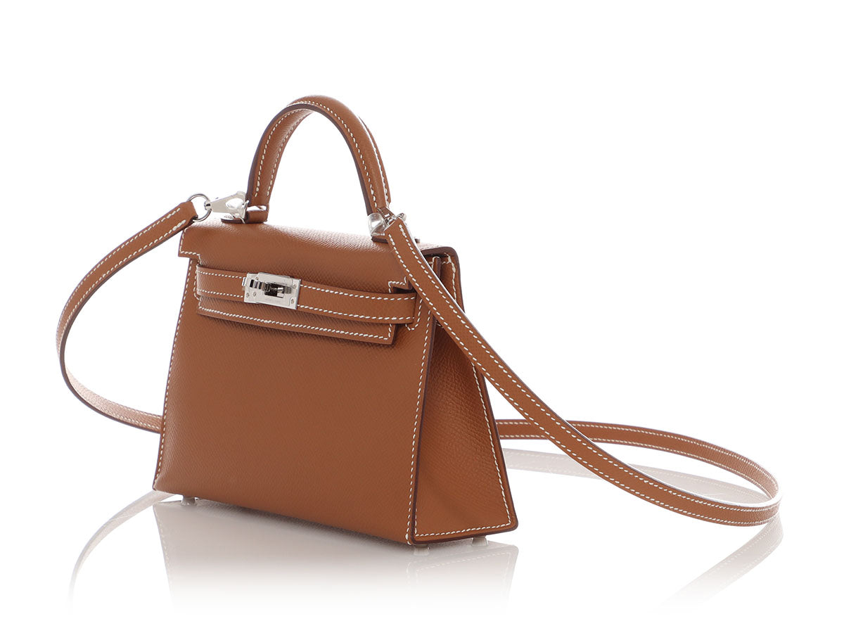 HERMES Mini Kelly 20 Epsom Gold Palladium Hardware - WATCHXNYC