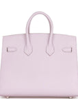 HERMES Birkin 25 Epsom Mauve Pale Palladium Hardware - WATCHXNYC
