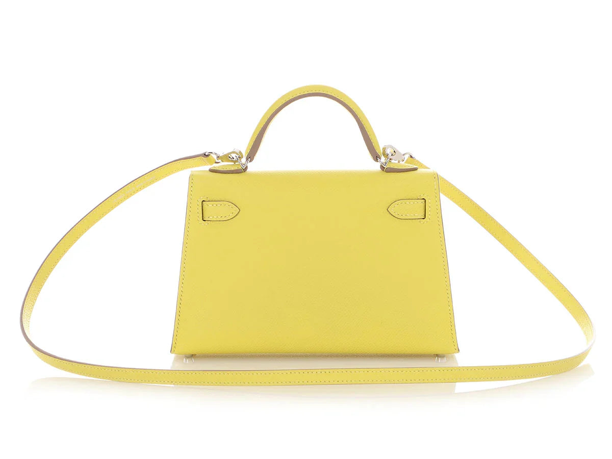 HERMES Mini Kelly 20 Epsom Lime Palladium Hardware - WATCHXNYC