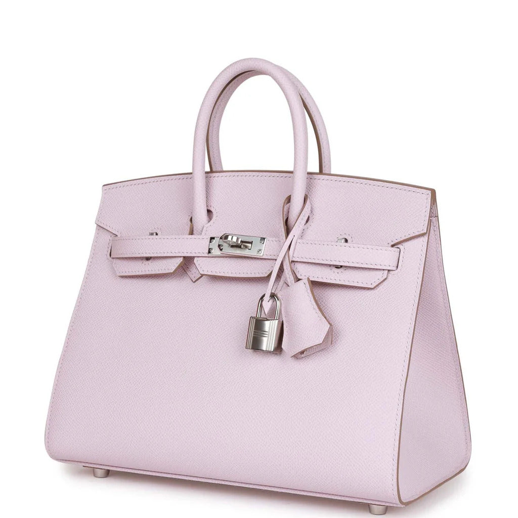 HERMES Birkin 25 Epsom Mauve Pale Palladium Hardware - WATCHXNYC