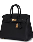 HERMES Birkin 25 Togo Black Gold Hardware - WATCHXNYC