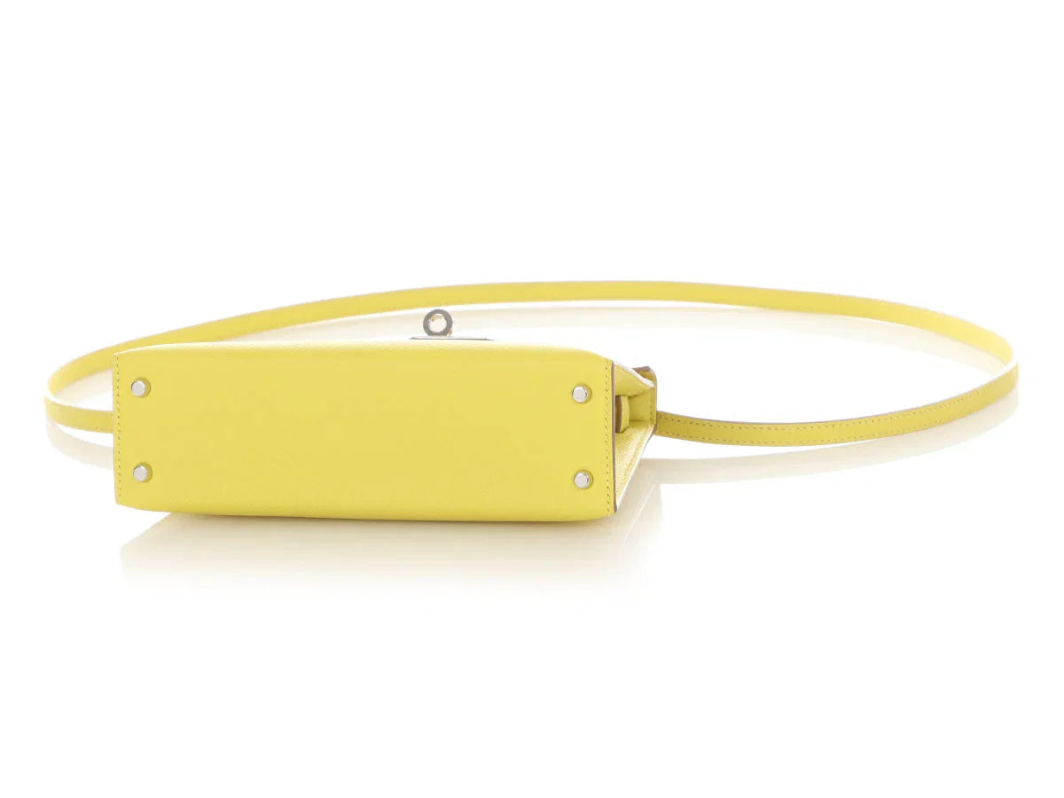 HERMES Mini Kelly 20 Epsom Lime Palladium Hardware - WATCHXNYC