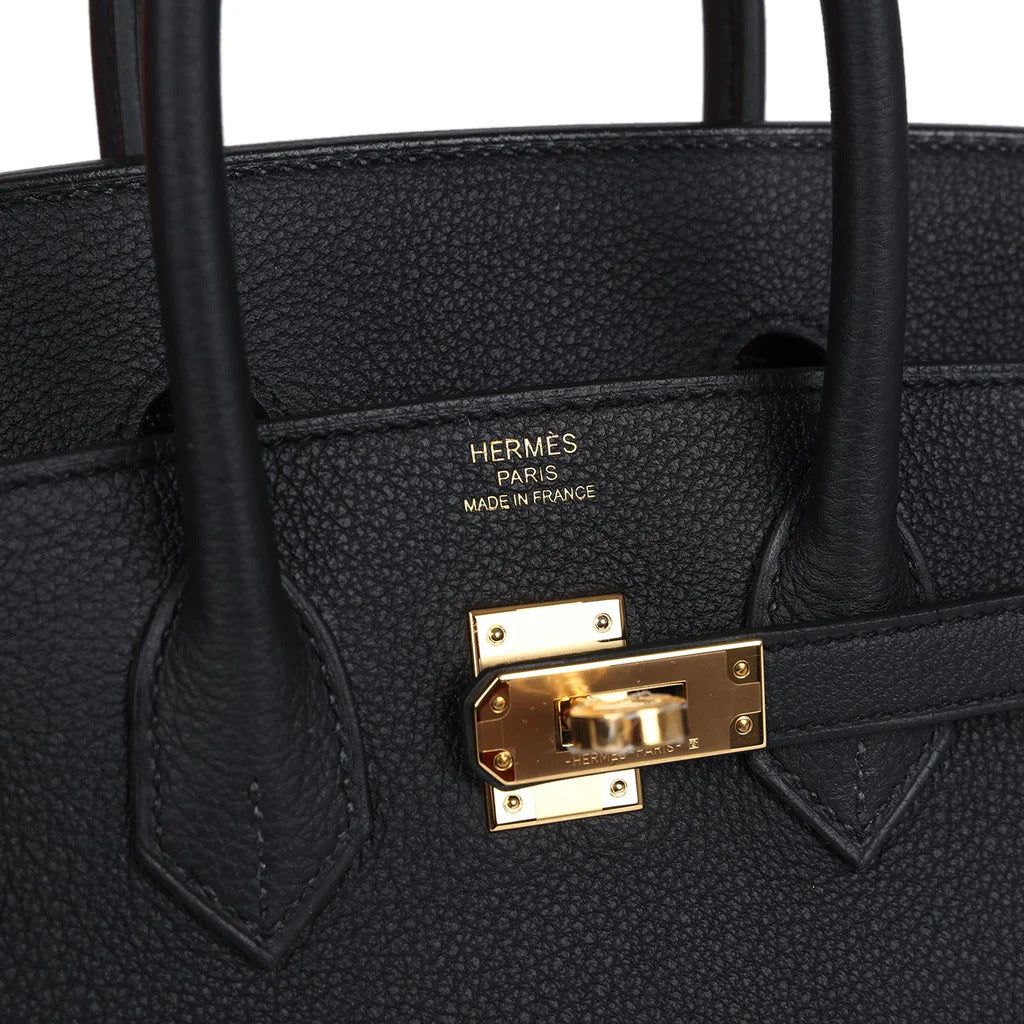 HERMES Birkin 25 Togo Black Gold Hardware - WATCHXNYC