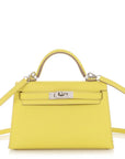 HERMES Mini Kelly 20 Epsom Lime Palladium Hardware - WATCHXNYC