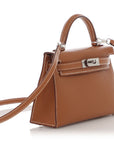 HERMES Mini Kelly 20 Epsom Gold Palladium Hardware - WATCHXNYC