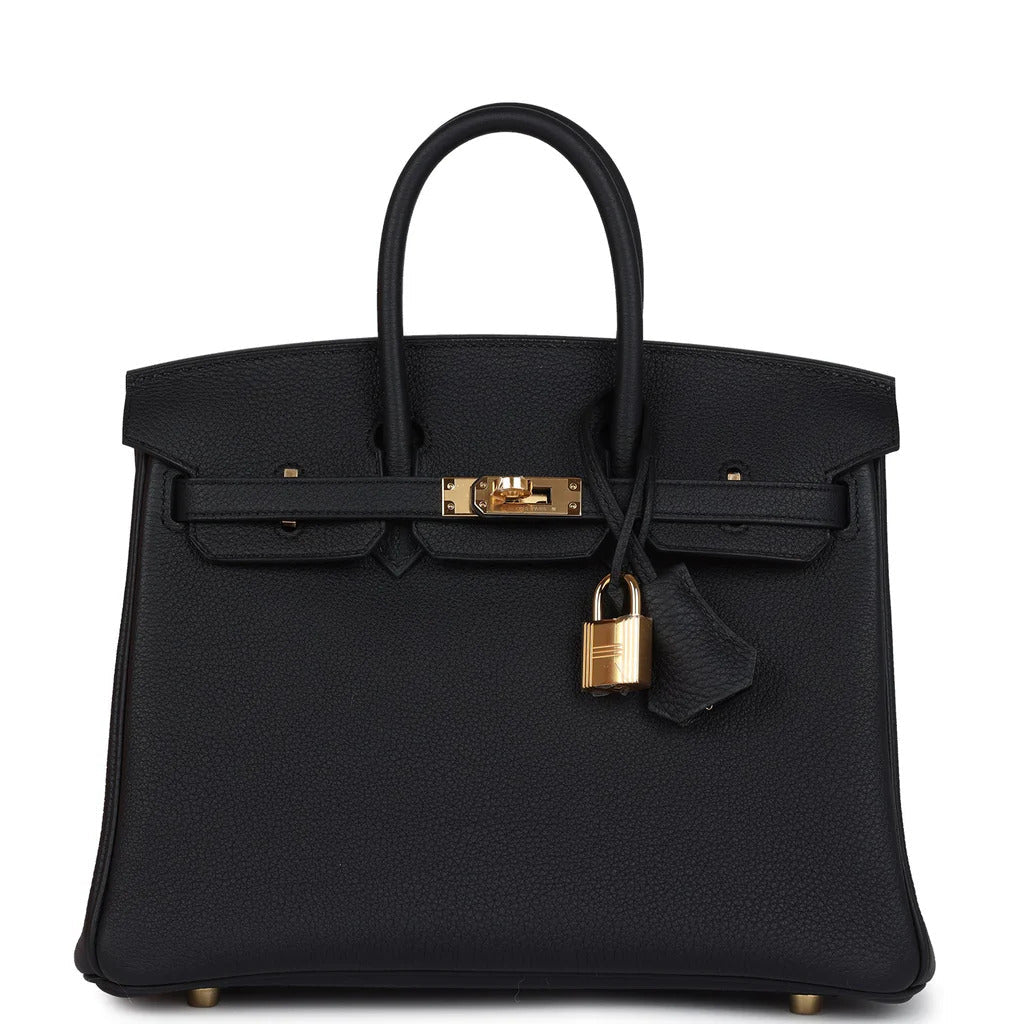 HERMES Birkin 25 Togo Black Gold Hardware - WATCHXNYC