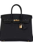 HERMES Birkin 25 Togo Black Gold Hardware - WATCHXNYC