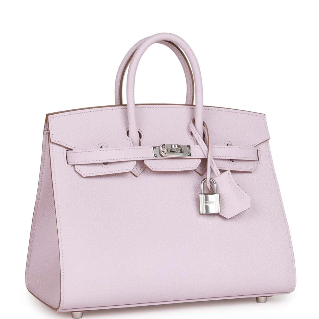 HERMES Birkin 25 Epsom Mauve Pale Palladium Hardware - WATCHXNYC