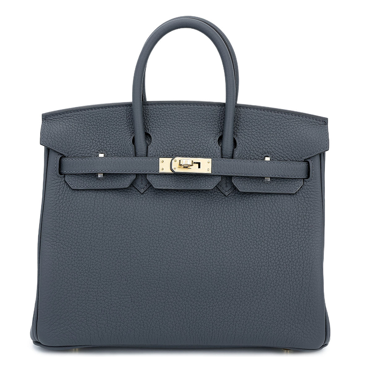 HERMES Birkin 25 Togo Gris Misty Permabrass Gold Hardware - WATCHXNYC