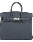 HERMES Birkin 25 Togo Gris Misty Permabrass Gold Hardware - WATCHXNYC