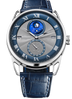 De Bethune Perpetual Calendar DB25 40 mm Titanium Blue & Silver Dial Blue Leather Strap DB25SQPATIS13