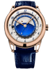 De Bethune GMT Starry Varius 42 mm Rose Gold Blue & White Dial Blue Leather Strap DB25VGR