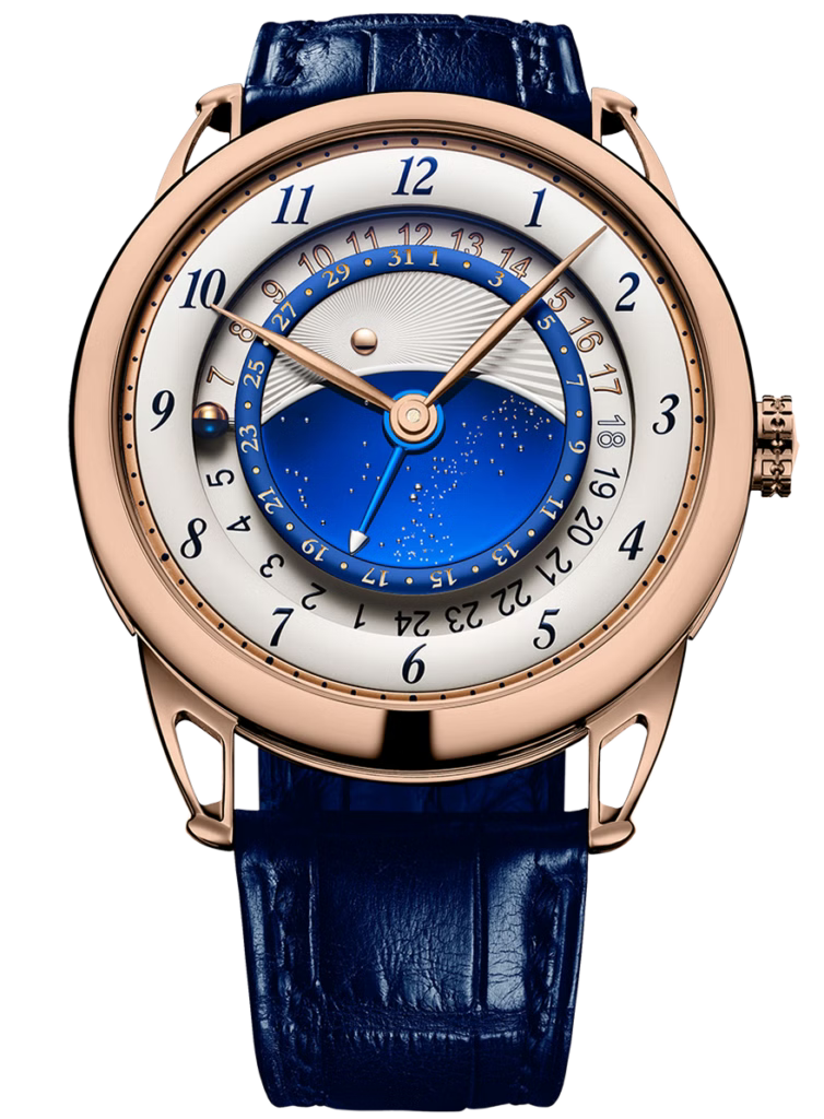 De Bethune GMT Starry Varius 42 mm Rose Gold Blue & White Dial Blue Leather Strap DB25VGR - WATCHXNYC