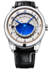 De Bethune DB25 GMT Starry Varius 42 mm Titanium Blue & White Dial Black Leather Strap DB25VGTIS3