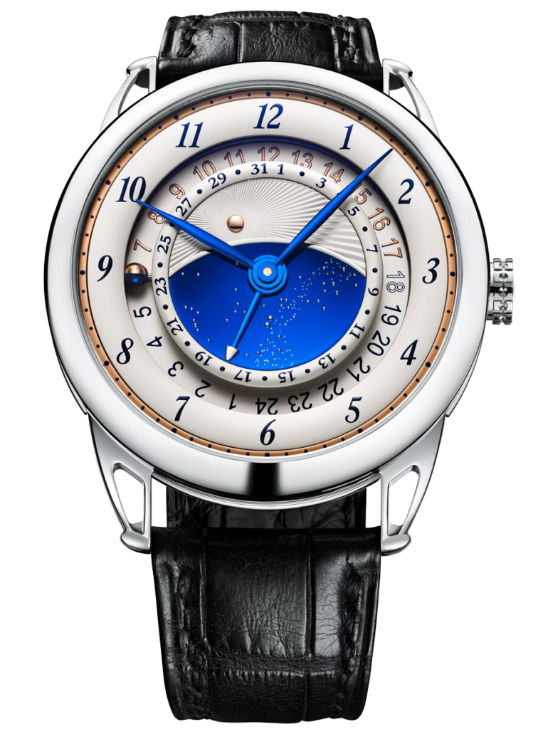 De Bethune GMT Starry Varius 42 mm Titanium Blue & White Dial Blue Leather Strap DB25VGR (Copy) - WATCHXNYC