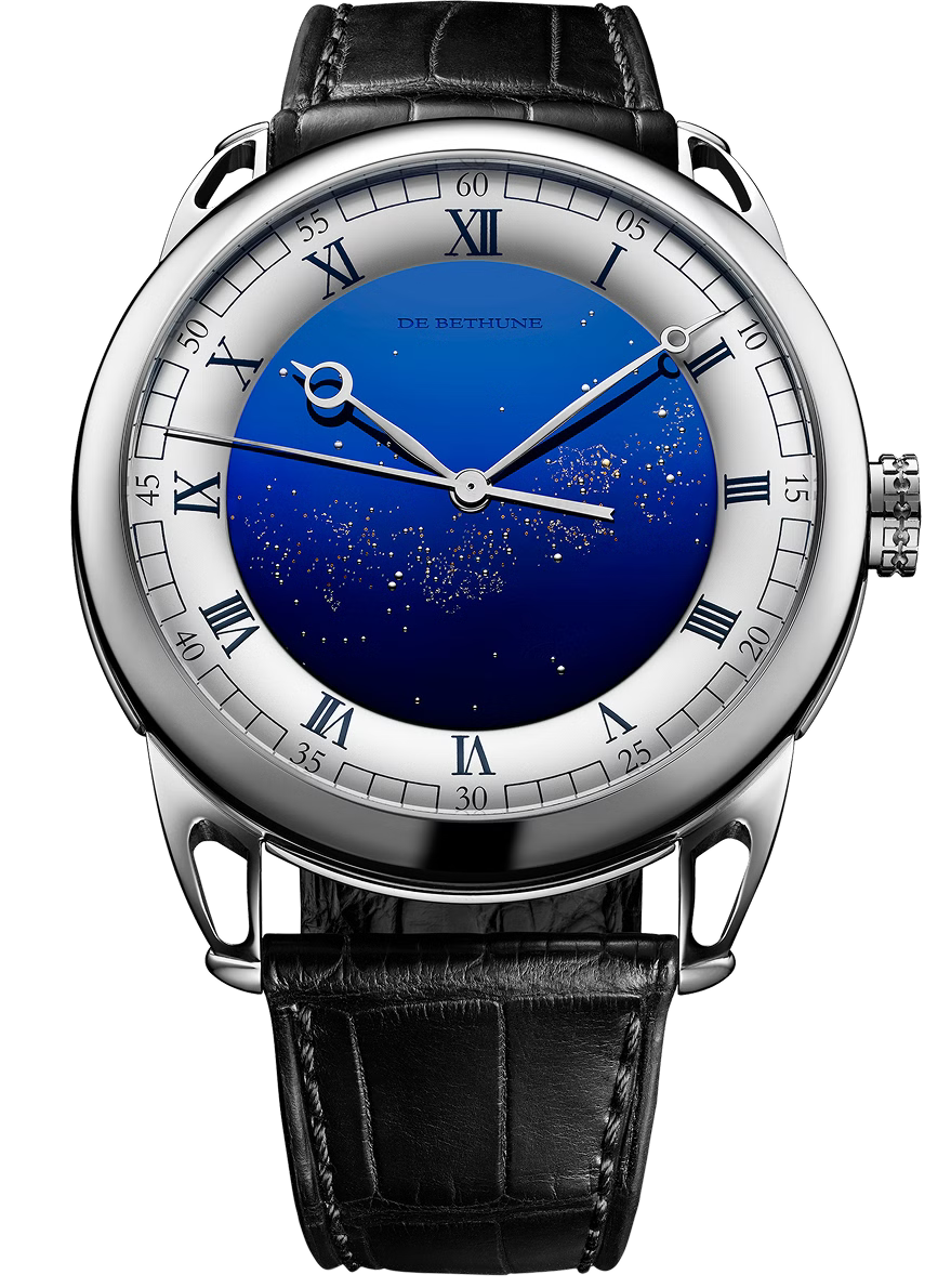 De Bethune DB25 Starry Varius Chronomètre Tourbillon 42 mm Titanium Blue Dial Black Leather Strap DB25VTTIS3 - WATCHXNYC