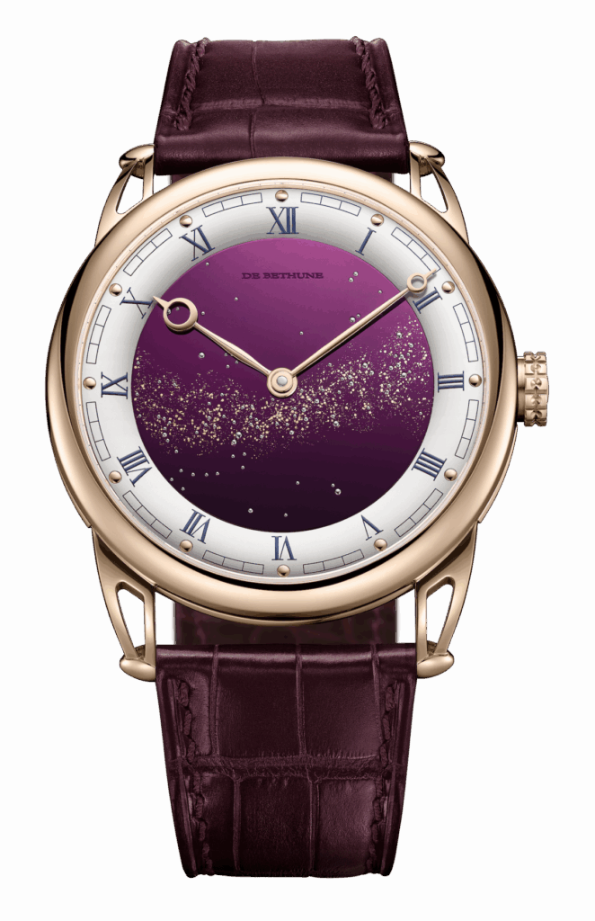 De Bethune DB25XS 40.6 mm Rose Gold Starry Varius Dial Purple Leather Strap DB25VxsRV2 - WATCHXNYC
