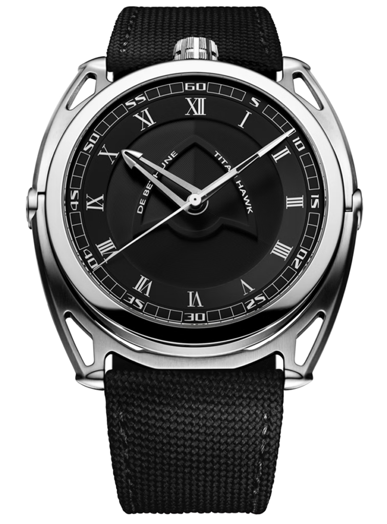 De Bethune DB27 Titan Hawk V2 43 mm Titanium Black Dial Black Canvas Strap DB27TIS8V2 - WATCHXNYC