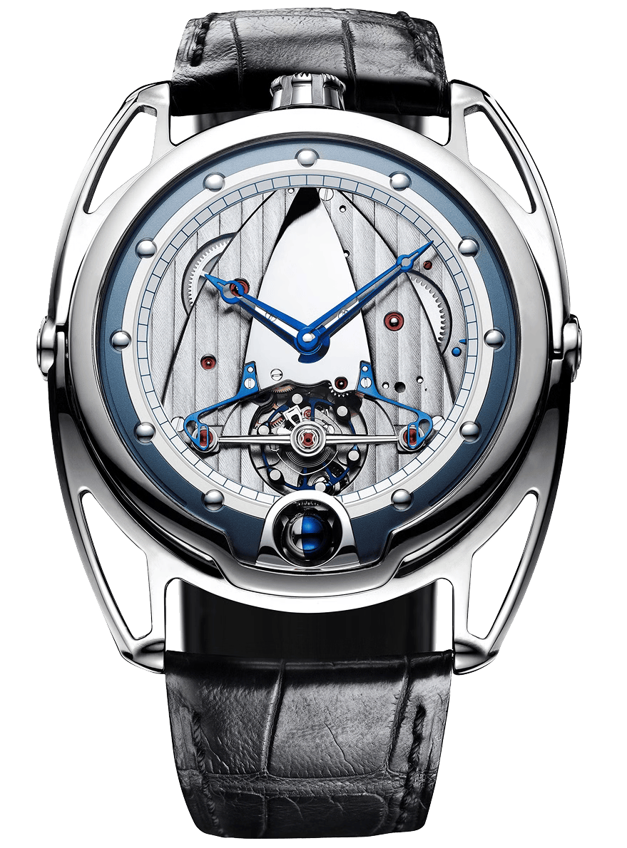 De Bethune DB28 Classic 42.6 mm Titanium Silver Dial Black Leather Strap DB28TIS5C3PN / S - WATCHXNYC