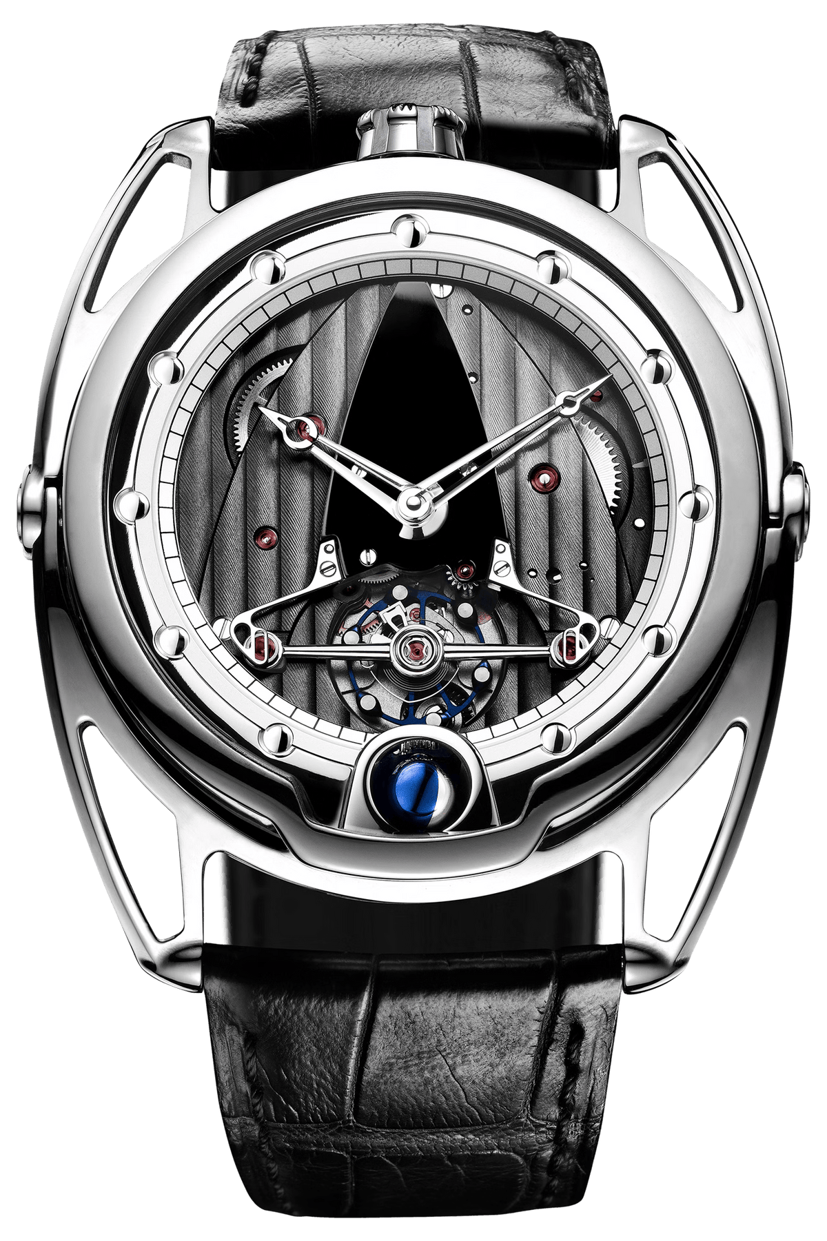 De Bethune DB28 Classic 42.6 mm Titanium Black Dial Black Leather Strap DB28TIS8C6PN / S - WATCHXNYC