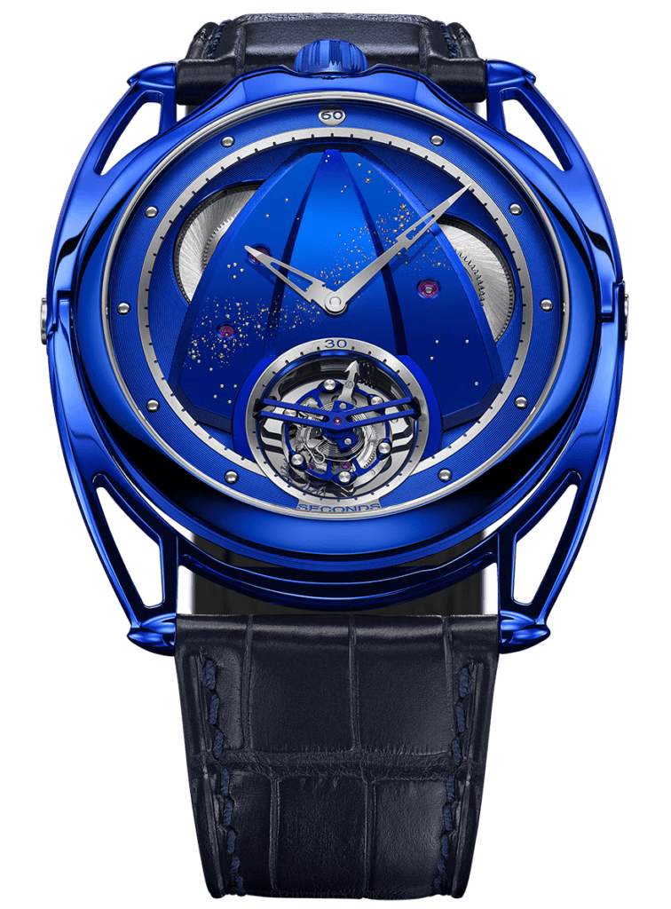 De Bethune DB28XP "Kind of Blue" Tourbillion 43 mm Titanium Blue Dial Blue Strap DB28XPTB - WATCHXNYC