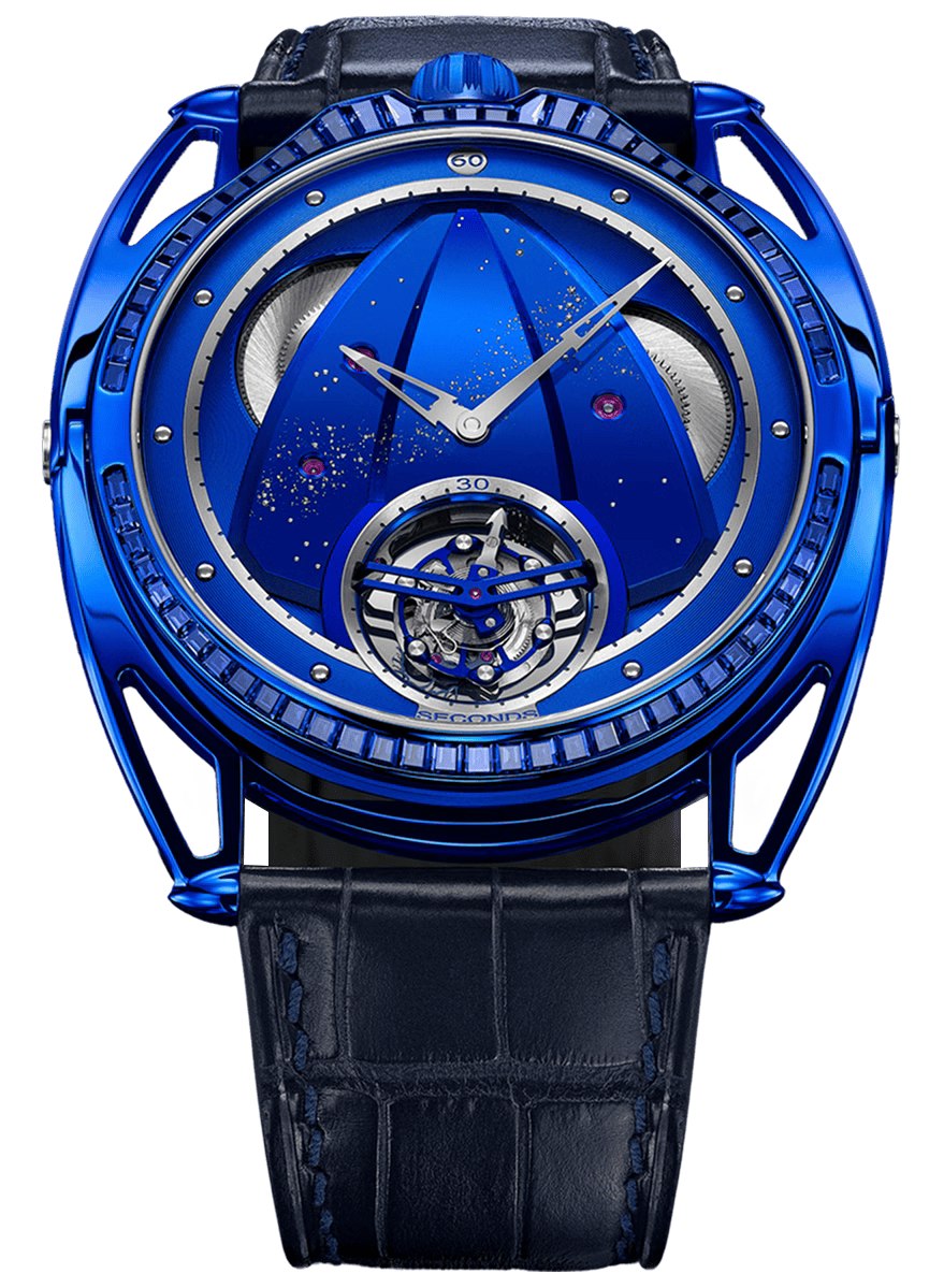 De Bethune DB28XP "Kind of Blue" Tourbillion Sapphire 43 mm Titanium Blue Dial & Strap DB28XPTJB - WATCHXNYC