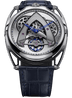 De Bethune DB28XS "Steel Wheels" 38.7 mm Titanium Silver & Gray Dial Blue Leather Strap DB28XSSW